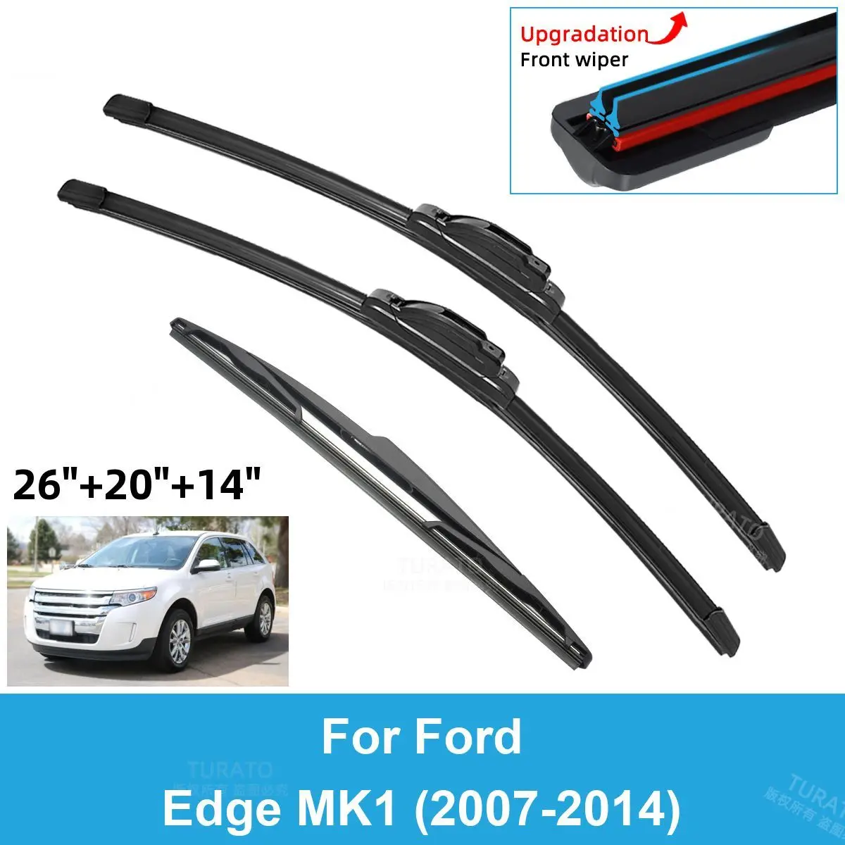 3PCS Car Wiper Blades for 2007-2014 Ford Edge MK1 Rear Windshield Wipers Double Rubber Car Accessories 2010 2011 2012 2013 2014
3PCS Car Wiper Blades for 2007-2014 Ford Edge MK1 Rear Windshield Wipers Double Rubber Car Accessories 2010 2011 2012 2013 2014