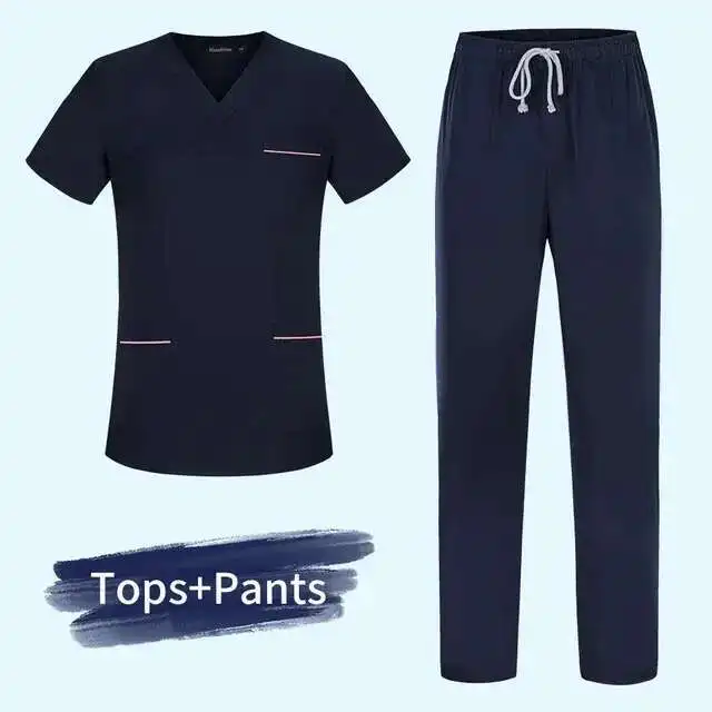 Scrubs Medical Uniform 2021 Short Sleeved V-Neck Pocket Care Workers Surgical Suits Tops+Pants For Summer Lab Dustproof Uniforms
Scrubs Medical Uniform 2021 Short Sleeved V-Neck Pocket Care Workers Surgical Suits Tops+Pants For Summer Lab Dustproof Uniforms