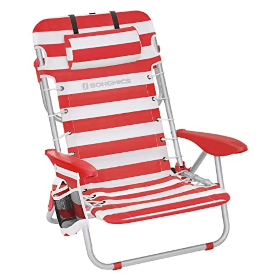 Portable Beach Chair Red White 331lb Capacity 4 Adjustable Angles 2 Side Pockets Towel Bar
Portable Beach Chair Red White 331lb Capacity 4 Adjustable Angles 2 Side Pockets Towel Bar