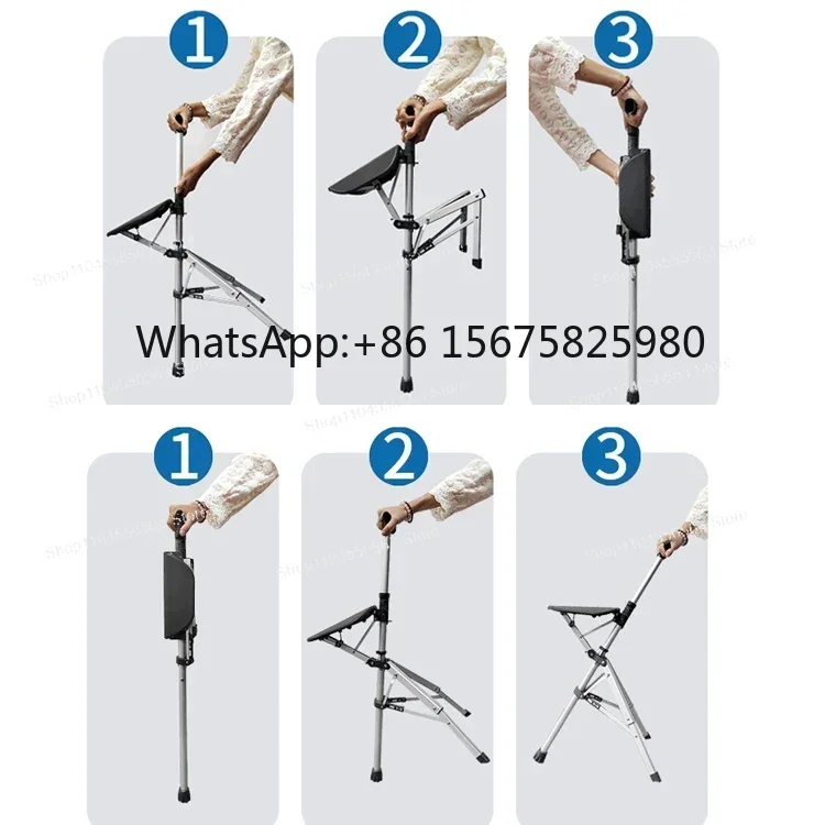 Lightweight Aluminum Folding Walking Stick with Seat, Portable Cane Chair for Seniors
Lightweight Aluminum Folding Walking Stick with Seat, Portable Cane Chair for Seniors