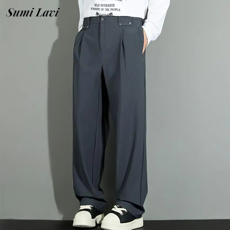 Fashion Pleated Draped Trousers Mens Casual Solid Color Loose Straight Trousers Spring Autumn Vintage Men's Trousers
Fashion Pleated Draped Trousers Mens Casual Solid Color Loose Straight Trousers Spring Autumn Vintage Men's Trousers