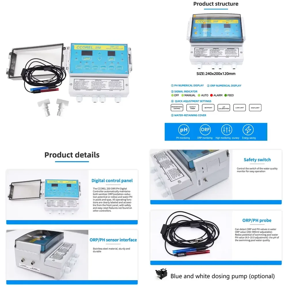 CCOREL 250 Swimming Pool Chemical Controller Water Quality Monitoring System