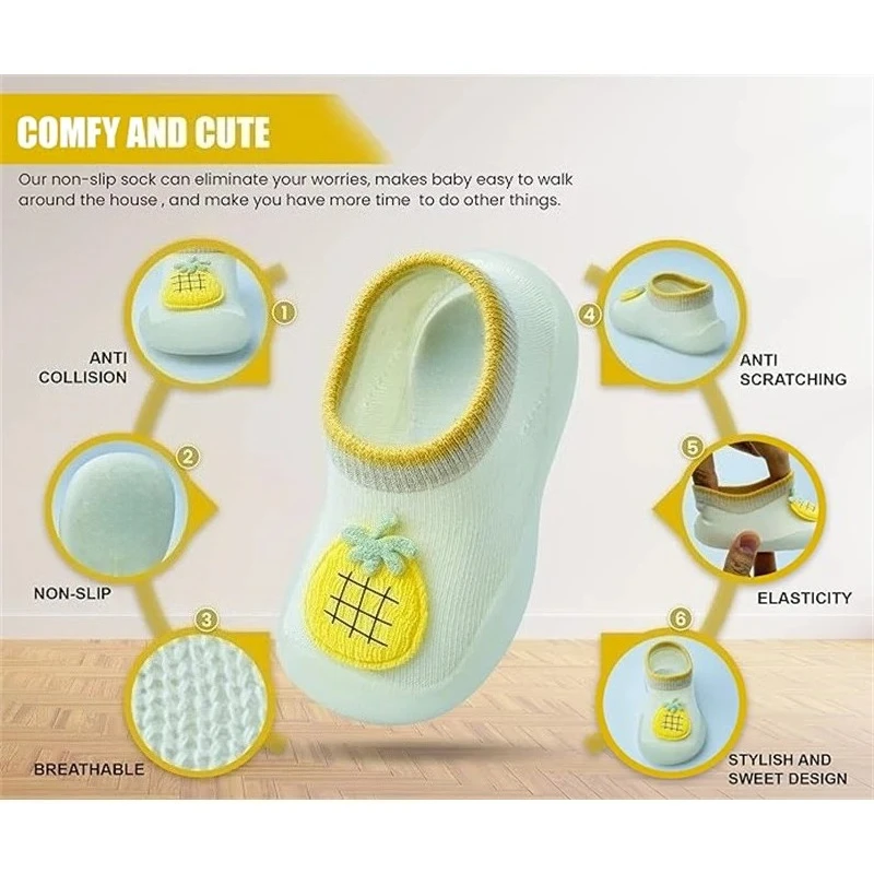 Детские пинетки-носки с мягкой резиновой подошвой для первых шагов, нескользящие носки-тапочки для малышей, для мальчиков и девочек
Детские пинетки-носки с мягкой резиновой подошвой для первых шагов, нескользящие носки-тапочки для малышей, для мальчиков и девочек
