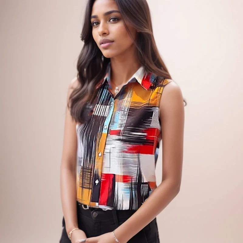 Casual Loose Shirt Summer Sleeveless Chiffon Blouse Casual Printed Tops Elegant Turn Down Collar Women's Clothes Blusas 9456 50
Casual Loose Shirt Summer Sleeveless Chiffon Blouse Casual Printed Tops Elegant Turn Down Collar Women's Clothes Blusas 9456 50