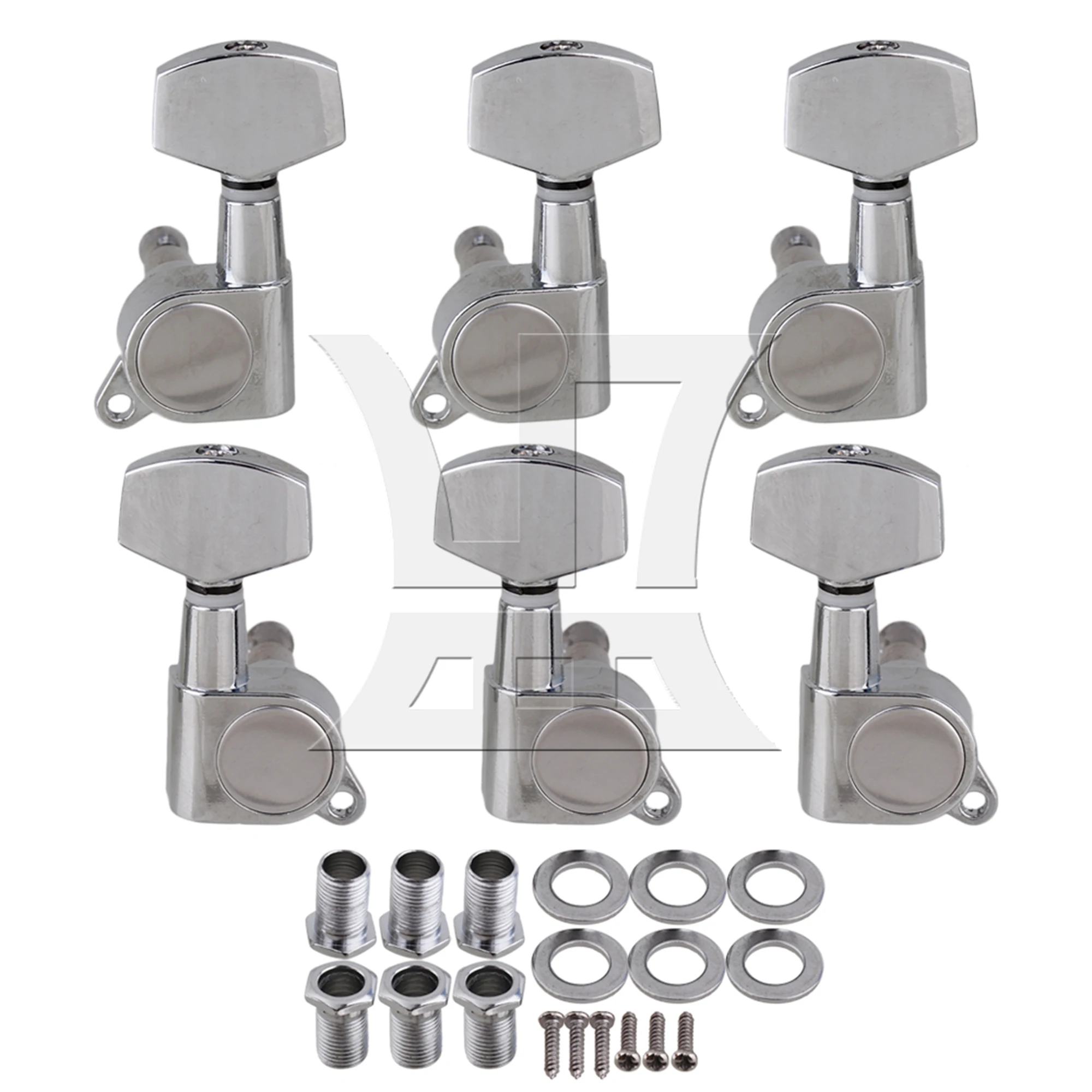 Yibuy 60PCS Large Guitar Tuning Peg Chrome for Guitar Maintenance, Repair And Replacement