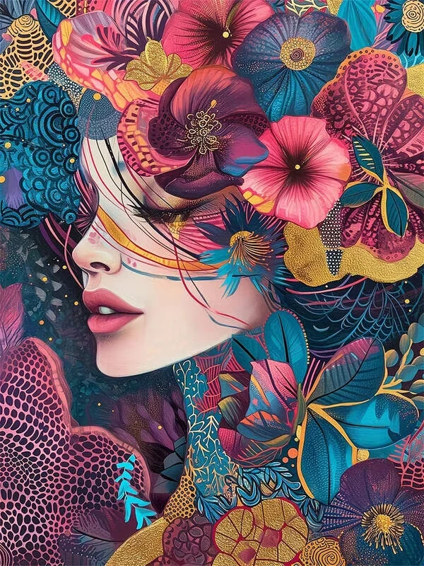 Dark Teal Background Fuchsia Giant Flower & Shimmer Butterfly Wrapped Side-face Lady Jigsaw Puzzle, Vivid Contrast Healing Vibe
Dark Teal Background Fuchsia Giant Flower & Shimmer Butterfly Wrapped Side-face Lady Jigsaw Puzzle, Vivid Contrast Healing Vibe