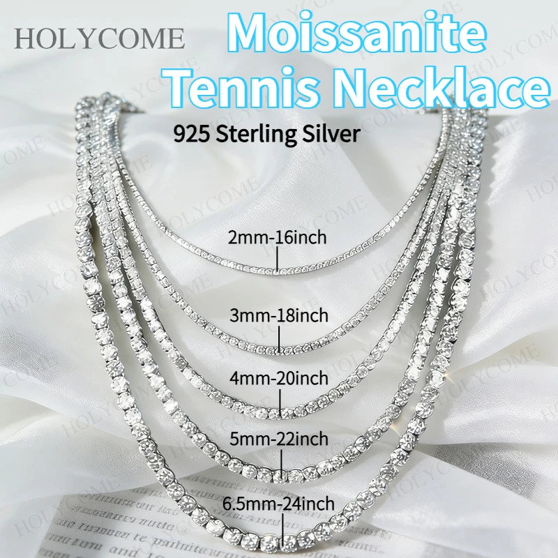 Moissanite Tennis Necklace 925 Sterling Silver D Color VVS1 Round Cut 2mm-6.5mm 16-24inch Dainty Daily Wear Jewelry for Women
Moissanite Tennis Necklace 925 Sterling Silver D Color VVS1 Round Cut 2mm-6.5mm 16-24inch Dainty Daily Wear Jewelry for Women