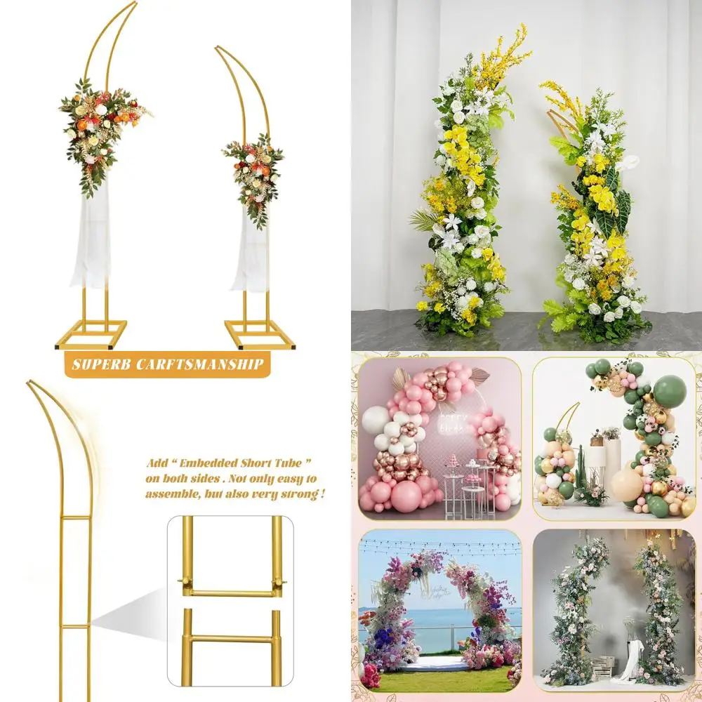 Пара изогнутых подставок свадебной арки для церемоний и торжеств на открытом воздухе, 6,9 фута и 5,9 фута
Пара изогнутых подставок свадебной арки для церемоний и торжеств на открытом воздухе, 6,9 фута и 5,9 фута
