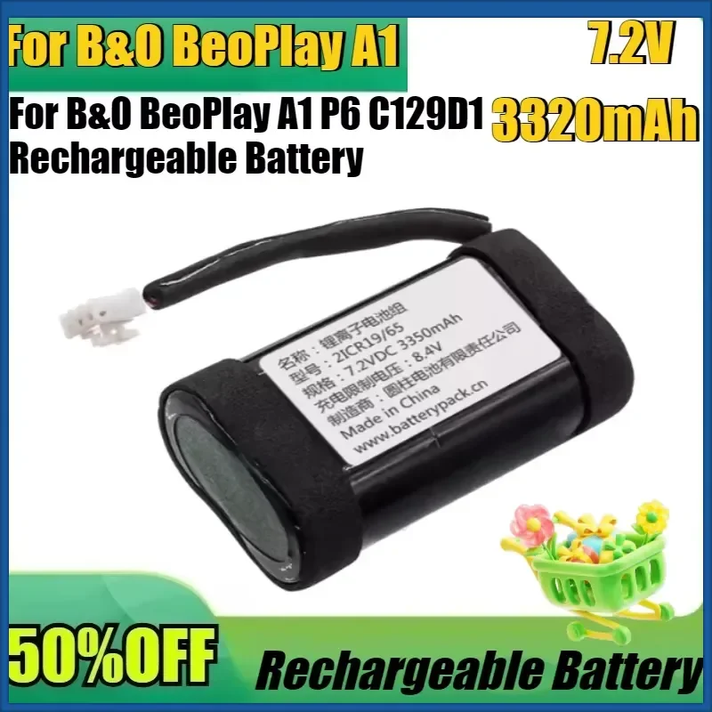 New C129D3 7.2V 3350mAh High Quality Bluetooth Speaker Battery for B&O BeoPlay A1 P6 C129D1 Rechargeable Battery
New C129D3 7.2V 3350mAh High Quality Bluetooth Speaker Battery for B&O BeoPlay A1 P6 C129D1 Rechargeable Battery