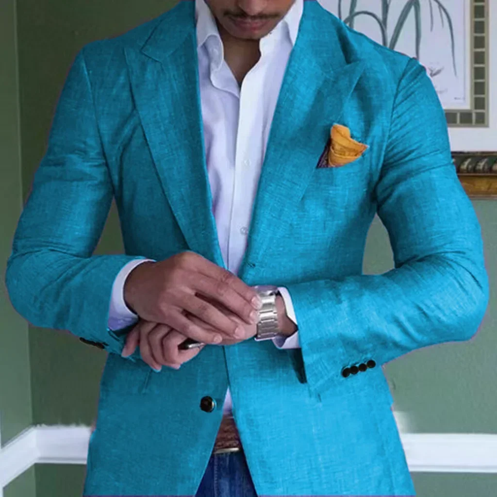 Men's Custom Green Linen Suit Jacket Summer Beach Wedding Groomsmen Only Jacket for Men
Men's Custom Green Linen Suit Jacket Summer Beach Wedding Groomsmen Only Jacket for Men