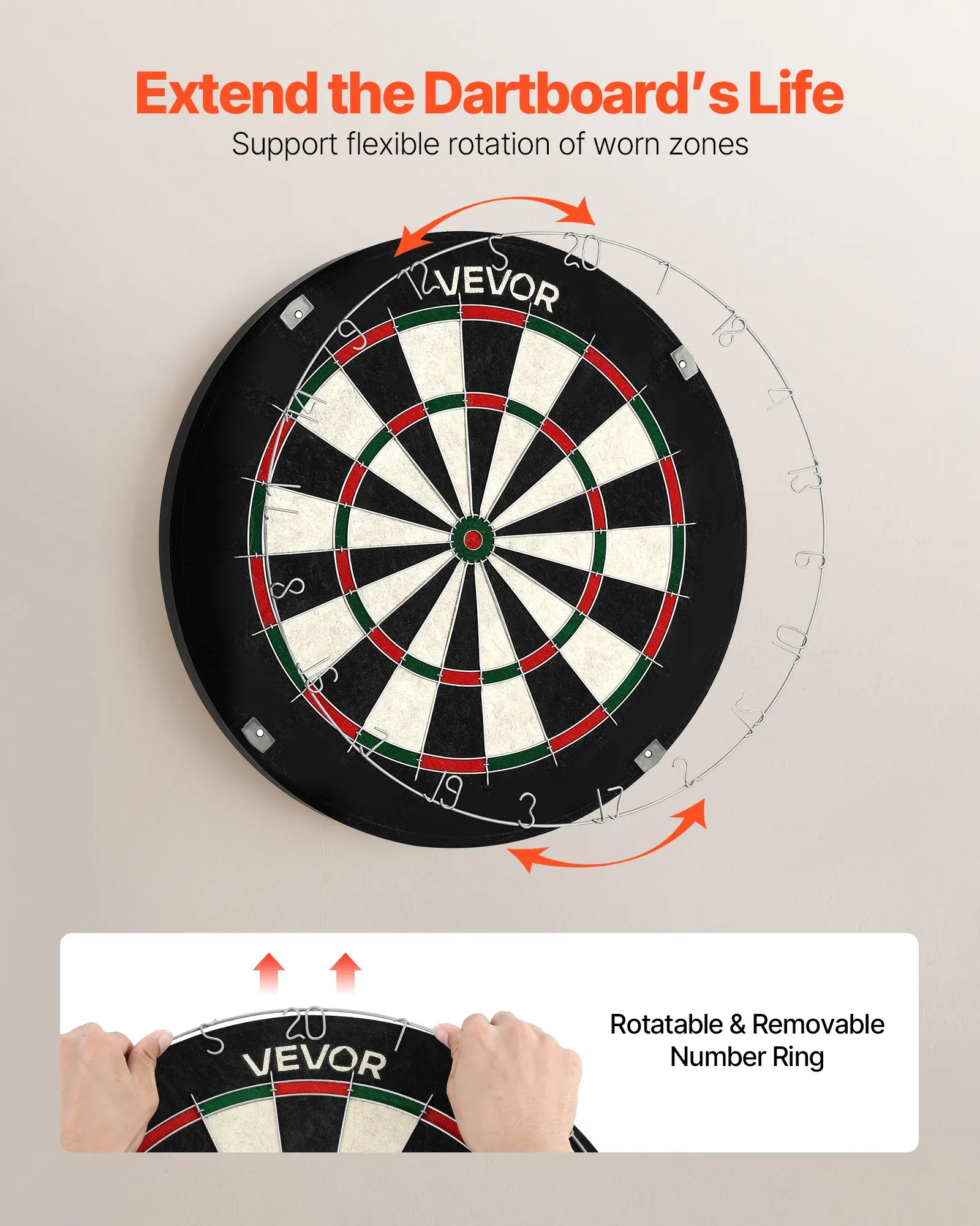 Dartboard With 6 Darts & Scoring Kit, Self-Healing Sisal Fibers Dartboard With Staple-Free Bullseye & Rotating Number Ring, 17.7" Professional Steel Tip Dart Board Set For Home Party Game Rooms
Dartboard With 6 Darts & Scoring Kit, Self-Healing Sisal Fibers Dartboard With Staple-Free Bullseye & Rotating Number Ring, 17.7" Professional Steel Tip Dart Board Set For Home Party Game Rooms