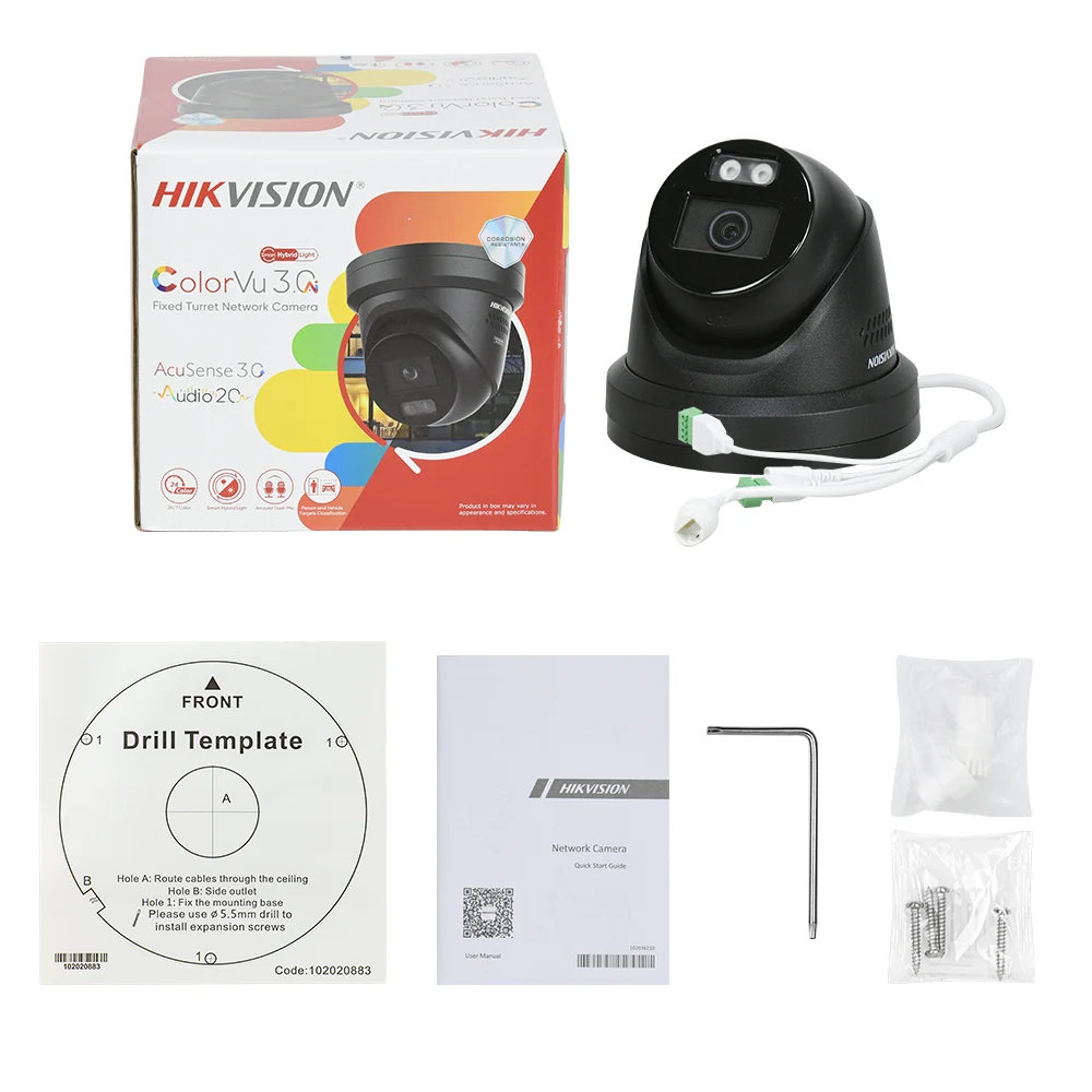 Black Hikvision 4K 8MP ColorVu IP Camera G3 Smart Hybrid Light Two-Way Audio Red Blue Strobe Alarm PoE Outdoor IR 30m IP67 CCTV
Black Hikvision 4K 8MP ColorVu IP Camera G3 Smart Hybrid Light Two-Way Audio Red Blue Strobe Alarm PoE Outdoor IR 30m IP67 CCTV