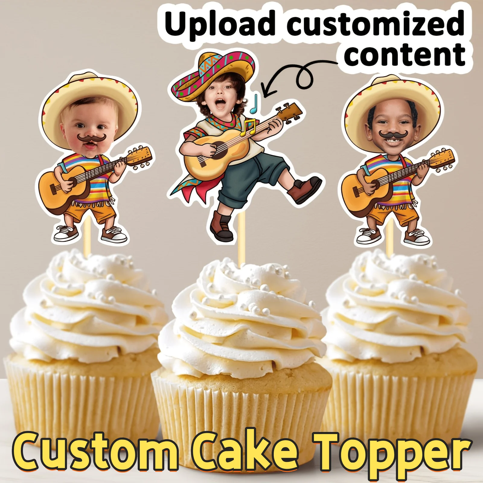 Custom Photo Cake Topper for a Cowboy-Themed Birthday, Featuring Personalized Guitar And Music Elements, Perfect for Party Decor
Custom Photo Cake Topper for a Cowboy-Themed Birthday, Featuring Personalized Guitar And Music Elements, Perfect for Party Decor