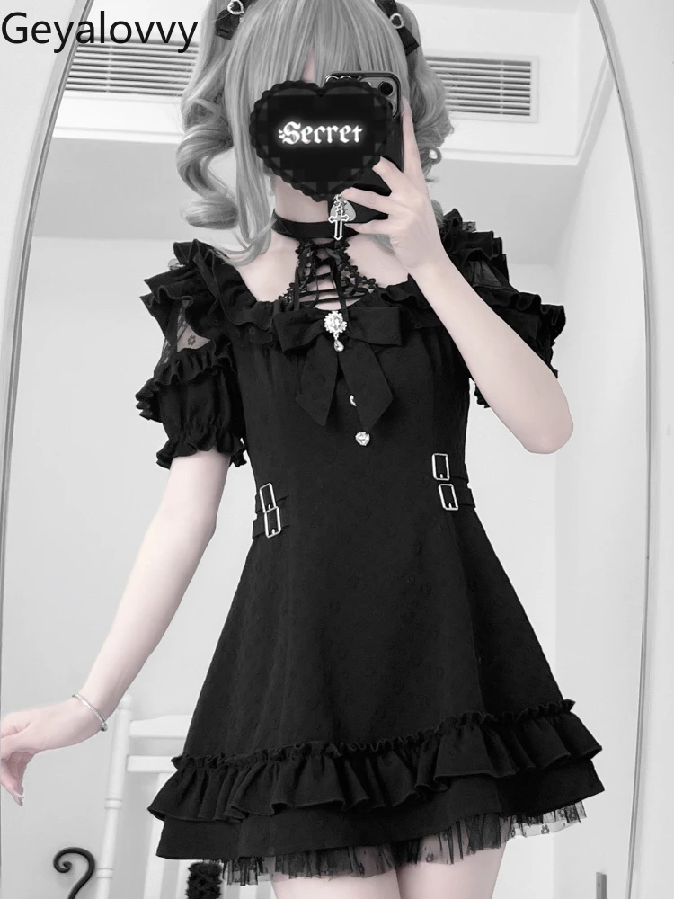 Japanese Original Design Mine Summer Short-sleeved High-waisted Dress Sweet and Cute Girl Bow Lace Slimming Short Dresses
Japanese Original Design Mine Summer Short-sleeved High-waisted Dress Sweet and Cute Girl Bow Lace Slimming Short Dresses