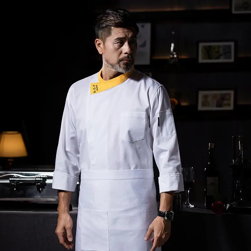 Chef's workwear long-sleeve autumn and winter outfit for men in hotels, catering, restaurants, and kitchens, short-sleeve work c
Chef's workwear long-sleeve autumn and winter outfit for men in hotels, catering, restaurants, and kitchens, short-sleeve work c
