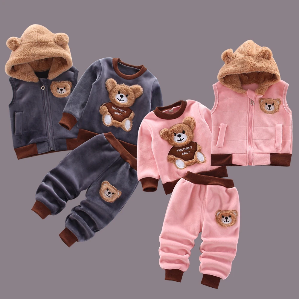 2024 Winter Baby Fleece Clothing Sets Autumn Boys Girls Cotton Thick Warm Hooded Sweater Cartoon Bear Pants 3Pcs Kids Suit 0-4Y
2024 Winter Baby Fleece Clothing Sets Autumn Boys Girls Cotton Thick Warm Hooded Sweater Cartoon Bear Pants 3Pcs Kids Suit 0-4Y