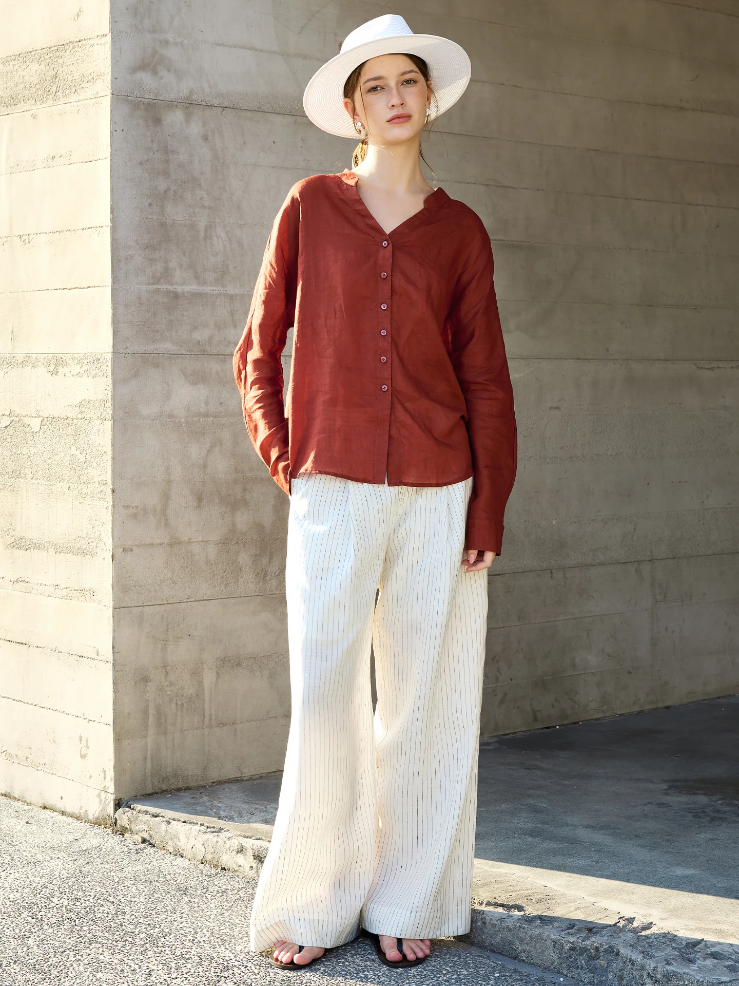 Linen Wide Leg Pants Women's Striped Commute Straight Cool Sensation Loose Casual Drapey High Waist Rucksack Style Summer
Linen Wide Leg Pants Women's Striped Commute Straight Cool Sensation Loose Casual Drapey High Waist Rucksack Style Summer