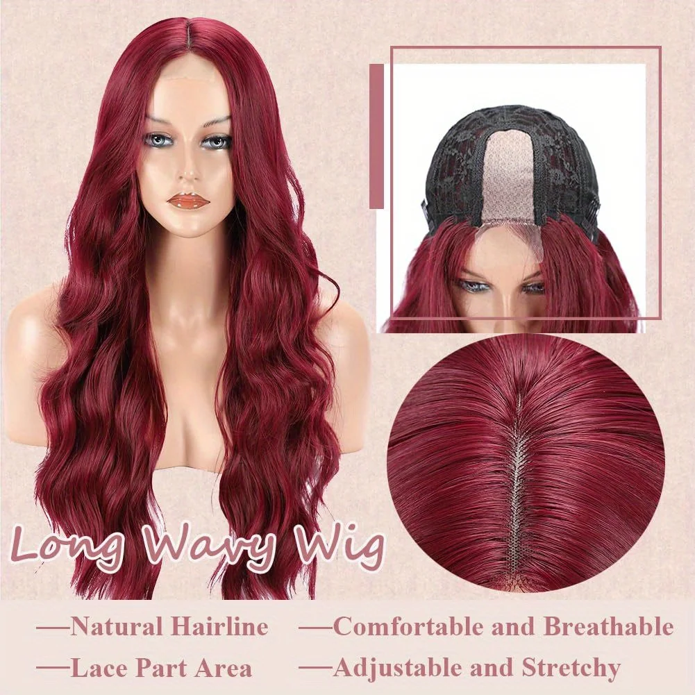 Queen Burgundy synthetic Wig Long Wavy Red Wigs for Women 26 Inch Curly Wig Put on and Go Wine Red Colored Wigs for Cosplay Dail
Queen Burgundy synthetic Wig Long Wavy Red Wigs for Women 26 Inch Curly Wig Put on and Go Wine Red Colored Wigs for Cosplay Dail
