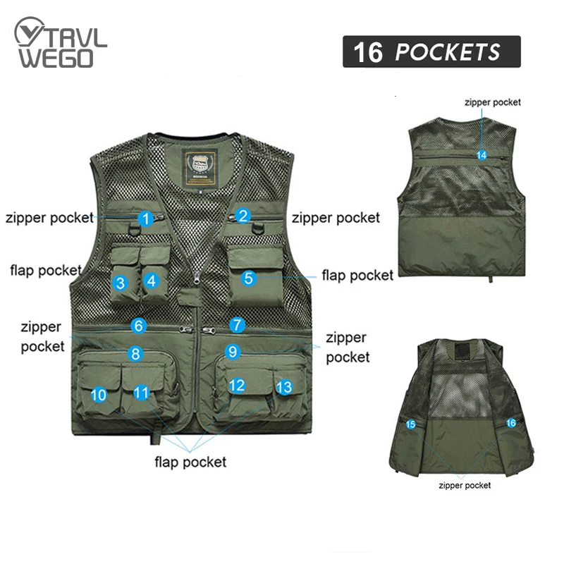 TRVLWEGO Fishing Vest Breathable Fishing Travel Mesh Vest with Zipper Pockets Summer Work Vest for Outdoor Activities
TRVLWEGO Fishing Vest Breathable Fishing Travel Mesh Vest with Zipper Pockets Summer Work Vest for Outdoor Activities