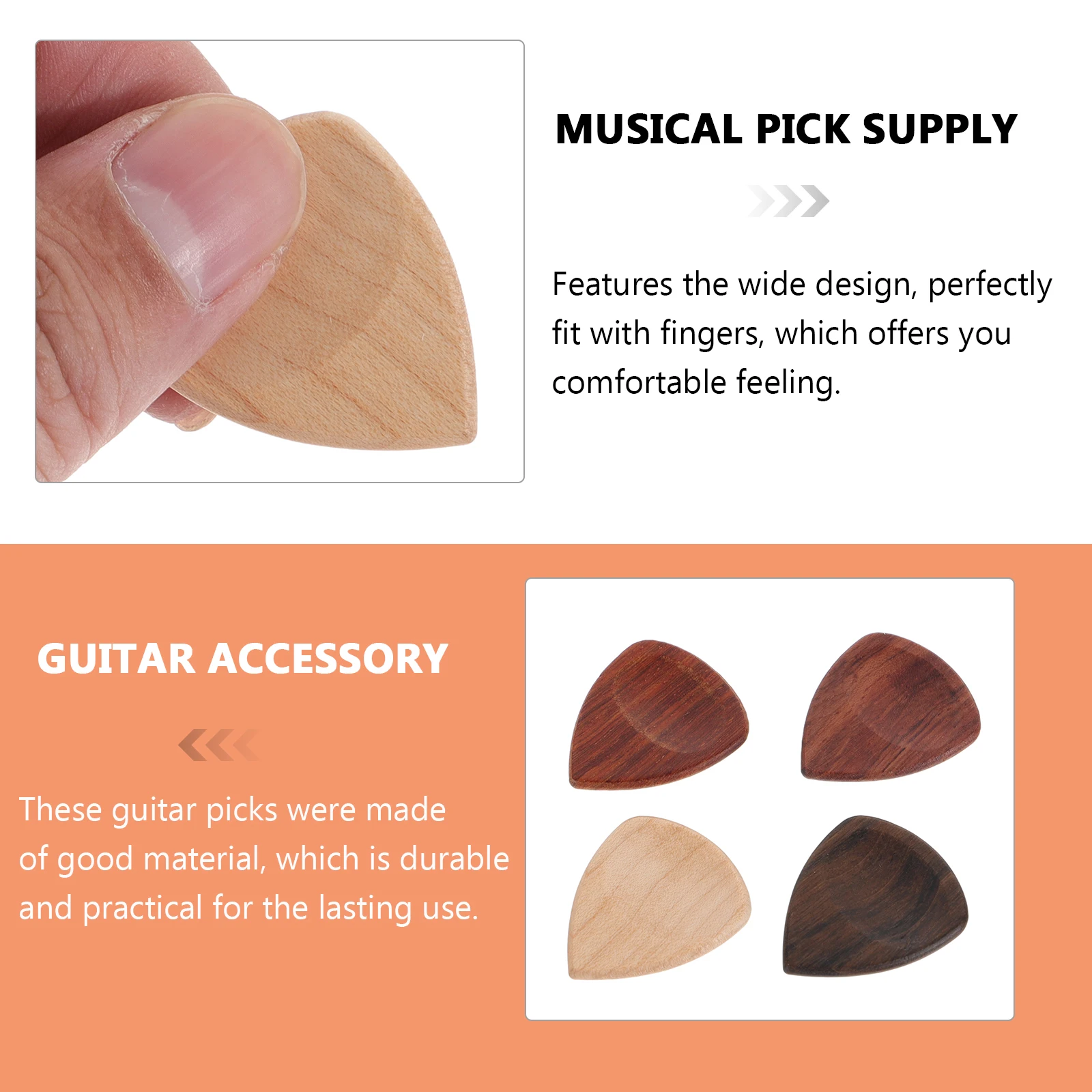 4 Pcs Wooden Pick Acoustic Guitars Picks Triangular Musical Instrument Portable Plectrums
4 Pcs Wooden Pick Acoustic Guitars Picks Triangular Musical Instrument Portable Plectrums