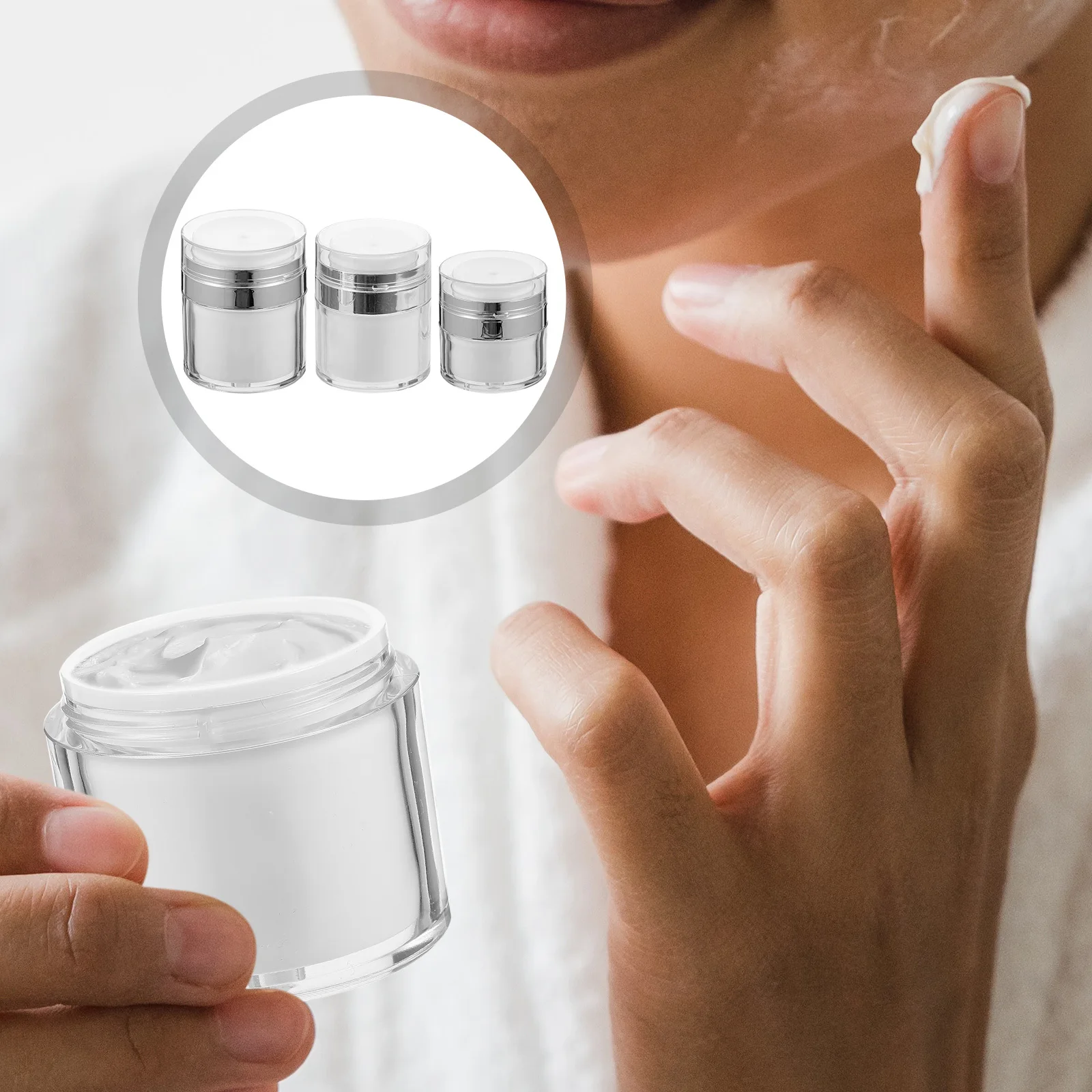 3pcs Empty Lotion Bottles Airless Pump Container For Sunscreen Cream Dispenser Leakproof Sub Packing Travel Size Facial
3pcs Empty Lotion Bottles Airless Pump Container For Sunscreen Cream Dispenser Leakproof Sub Packing Travel Size Facial