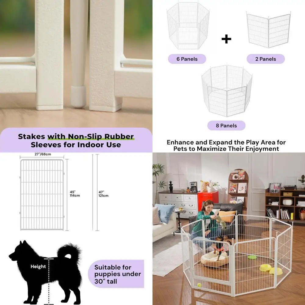 45 2-Panel Indoor Playpen for Large Dogs, Easy Assembly, Rust-Resistant White Pet Fence
45 2-Panel Indoor Playpen for Large Dogs, Easy Assembly, Rust-Resistant White Pet Fence