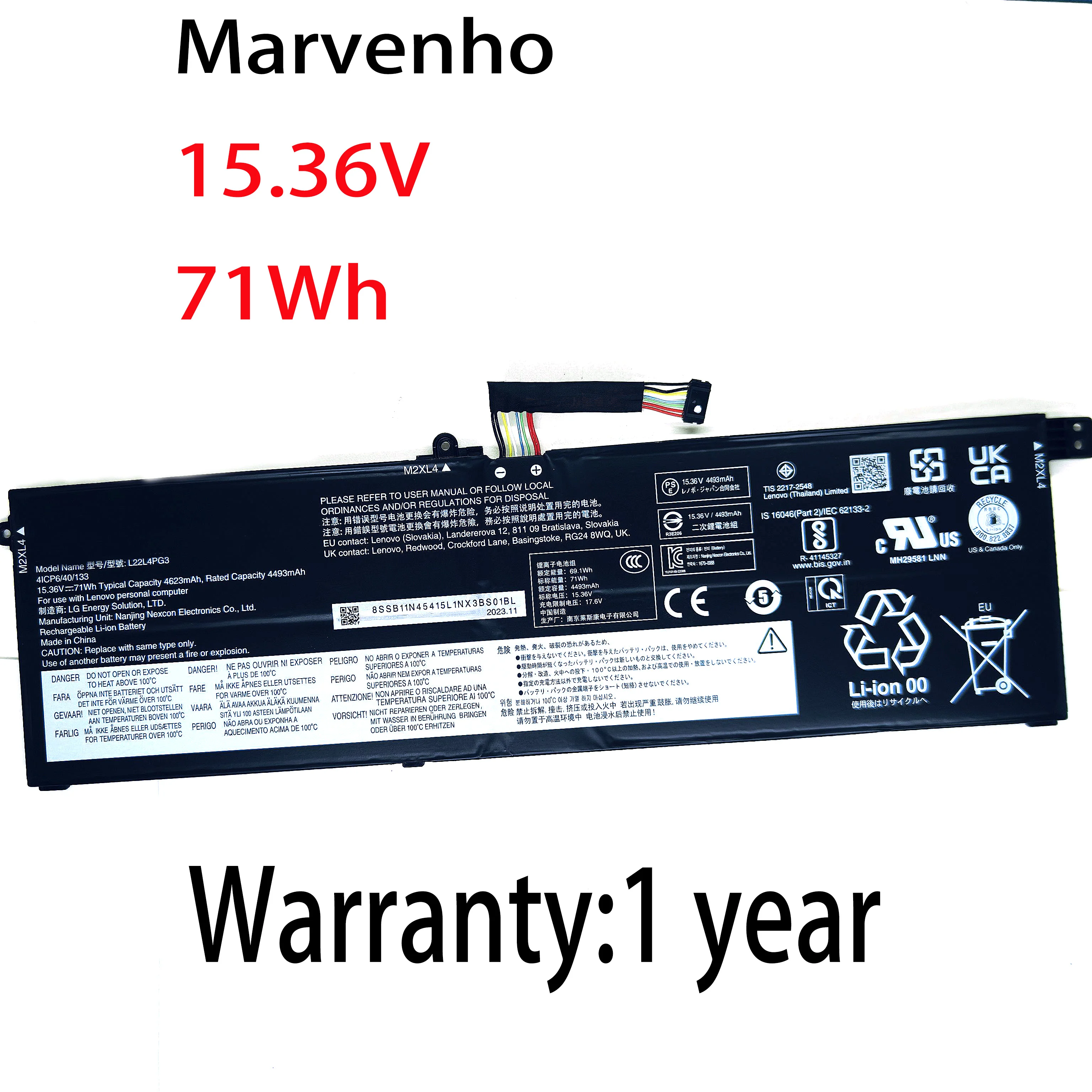 New 71Wh 15.36V L22L4PG3 L22M4PG3 L22C4PG3 Laptop Battery For Lenovo ThinkBook 16 G5+ 2023 Ryzen Edition AMD R7-7840H
New 71Wh 15.36V L22L4PG3 L22M4PG3 L22C4PG3 Laptop Battery For Lenovo ThinkBook 16 G5+ 2023 Ryzen Edition AMD R7-7840H