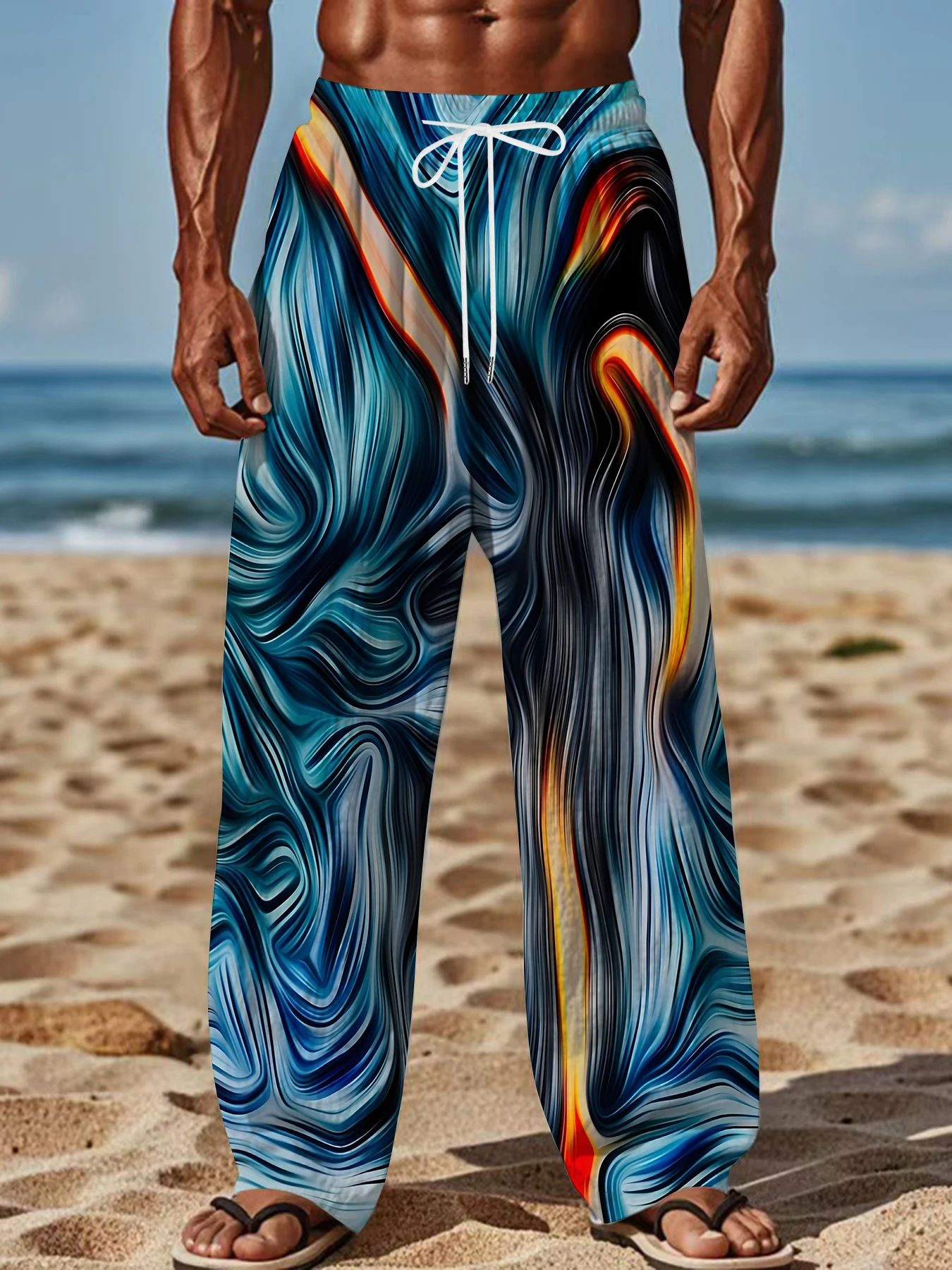 2026 Men's Printed Straight Leg Pants Vibrant Abstract Pattern Drawstring Waist Loose Fit Summer Beach Casual Swim Shorts
2026 Men's Printed Straight Leg Pants Vibrant Abstract Pattern Drawstring Waist Loose Fit Summer Beach Casual Swim Shorts