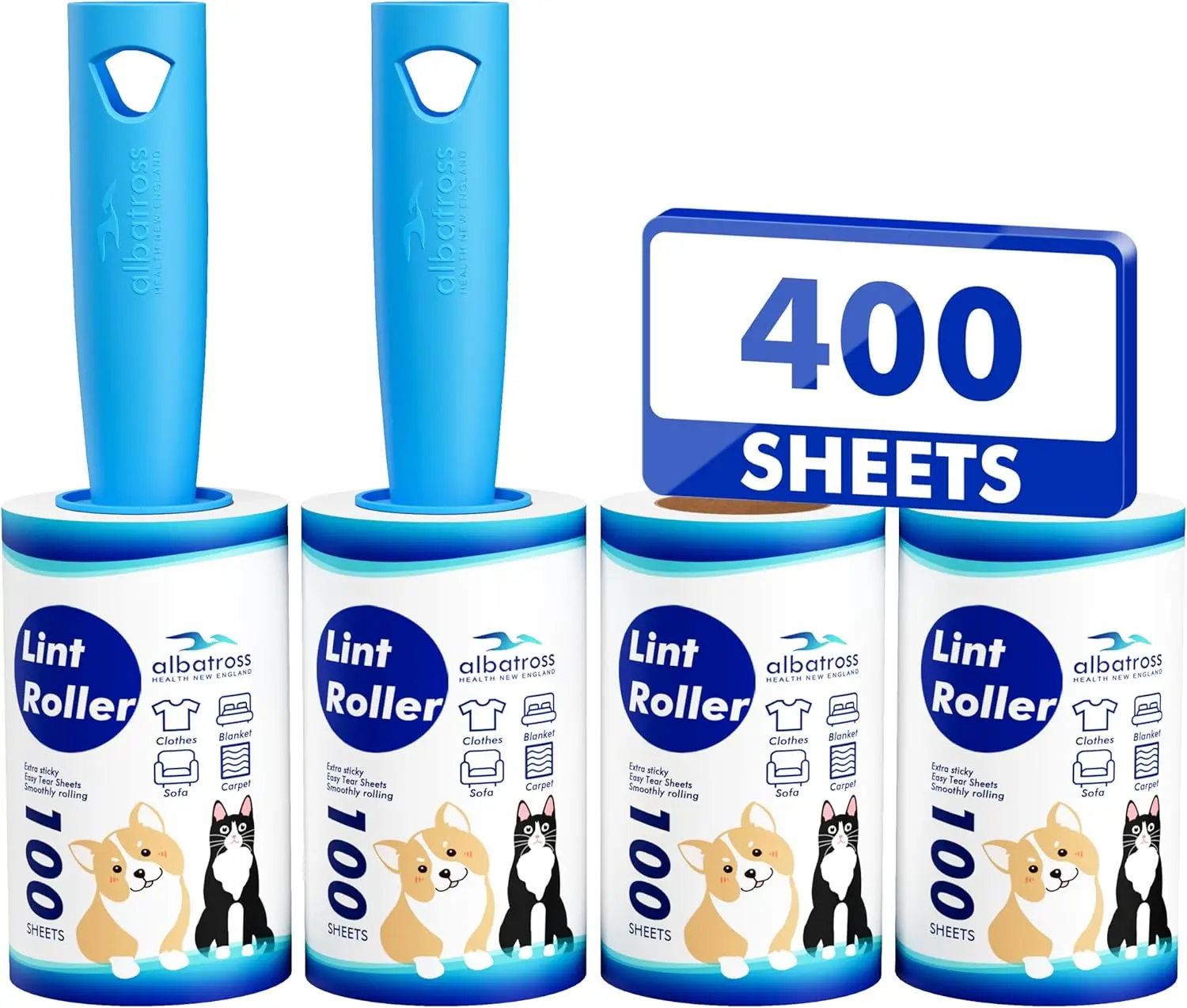 Extra Sticky Lint Roller, 400 Sheets Mega Value Set for Pet Hair Removal, Clothes, Furniture, Carpet
Extra Sticky Lint Roller, 400 Sheets Mega Value Set for Pet Hair Removal, Clothes, Furniture, Carpet