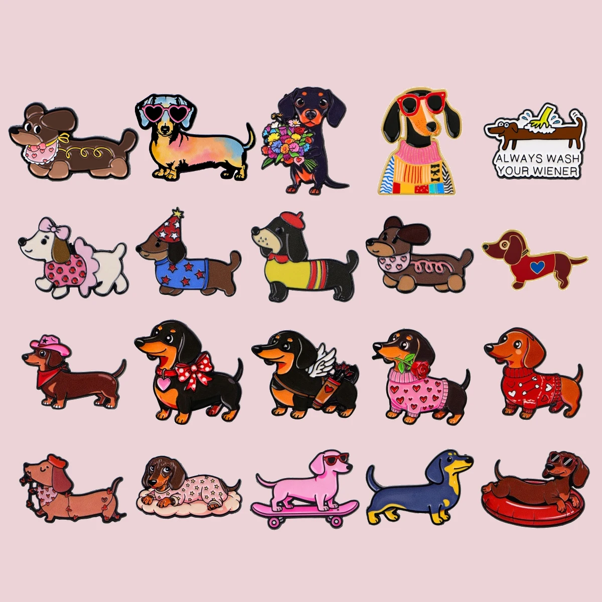 Cute Dachshund Enamel Brooches Couple Dog Lapel Pins Badges on Backpack Clothing Fashion Accessories Jewelry Gifts
Cute Dachshund Enamel Brooches Couple Dog Lapel Pins Badges on Backpack Clothing Fashion Accessories Jewelry Gifts