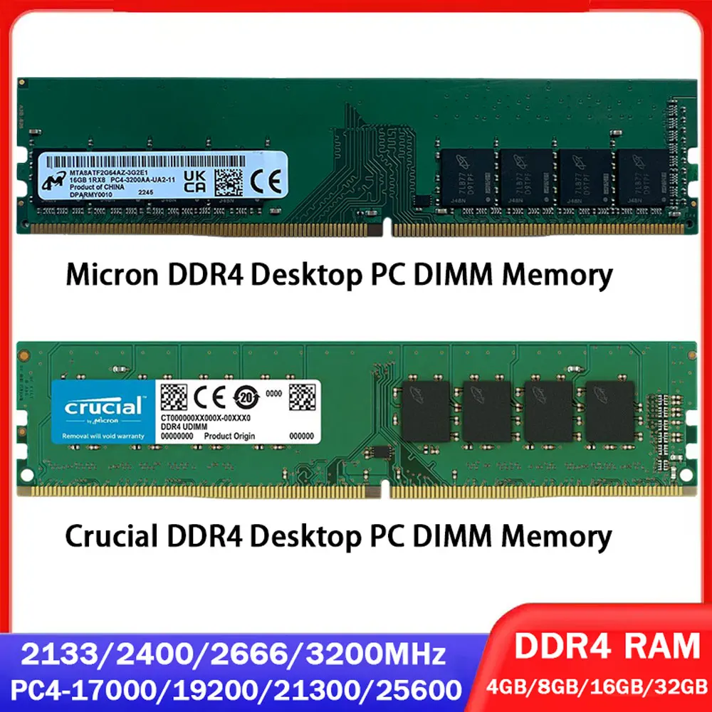 Оперативная память Crucial Memoria DDR4 16 ГБ 4G 32 ГБ 64 8 ГБ 3200 МГц 2133 2400 2666 МГц Настольная память PC4-21300 25600 19200 17000 DIMM Оперативная память для ПК
Оперативная память Crucial Memoria DDR4 16 ГБ 4G 32 ГБ 64 8 ГБ 3200 МГц 2133 2400 2666 МГц Настольная память PC4-21300 25600 19200 17000 DIMM Оперативная память для ПК