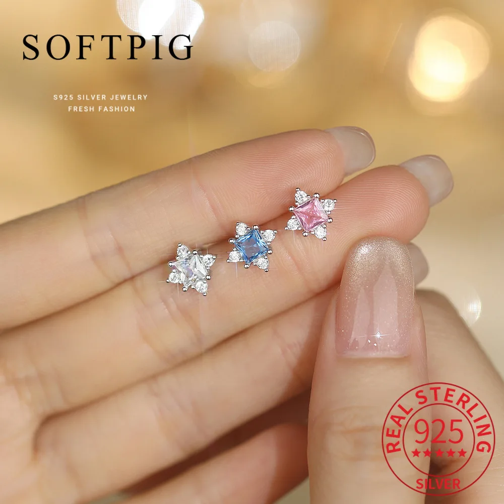 SOFTPIG Real 925 Sterling Silver Square Zircon Mini Stud Earrings for Women Cute Fine Jewelry Light Luxury Advanced Accessories
SOFTPIG Real 925 Sterling Silver Square Zircon Mini Stud Earrings for Women Cute Fine Jewelry Light Luxury Advanced Accessories