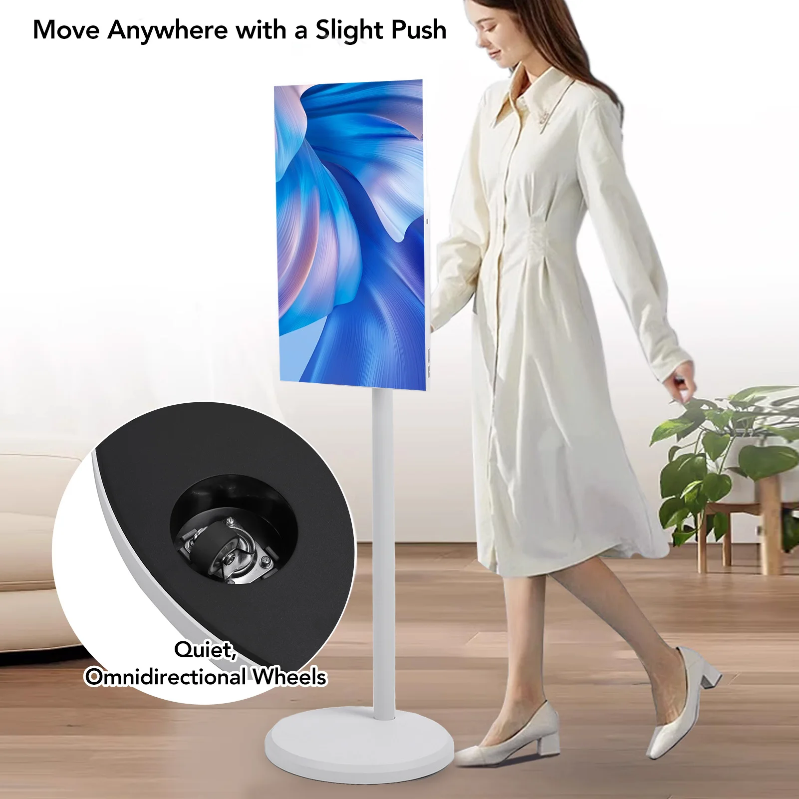 Smart Portable TV Silent Wheel TFT HD LCD Display 21.5 Inch 2.4G 5.8G Mobile TV Long Lifespan Ultra Thin for Home
Smart Portable TV Silent Wheel TFT HD LCD Display 21.5 Inch 2.4G 5.8G Mobile TV Long Lifespan Ultra Thin for Home