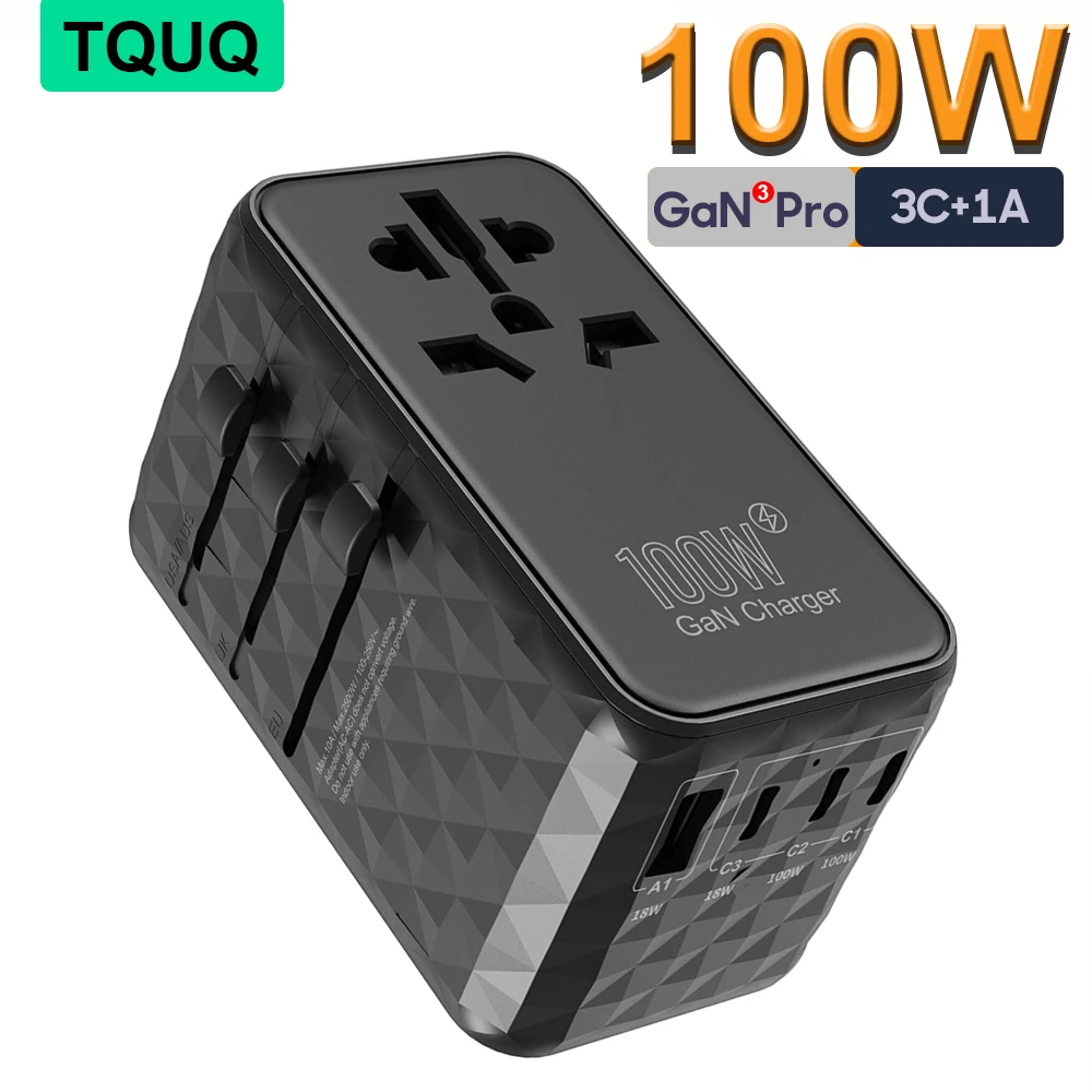 TQUQ Universal Travel Adapter,100W GaN International Plug Adapter Worldwide Travel Adapter with 3 USB C 1 USB A Port Charger
TQUQ Universal Travel Adapter,100W GaN International Plug Adapter Worldwide Travel Adapter with 3 USB C 1 USB A Port Charger