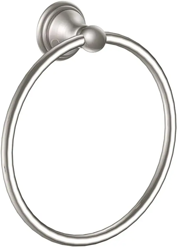 Modern Brushed Nickel Towel Ring, Easy Install, Fits Small to Medium Towels
Modern Brushed Nickel Towel Ring, Easy Install, Fits Small to Medium Towels