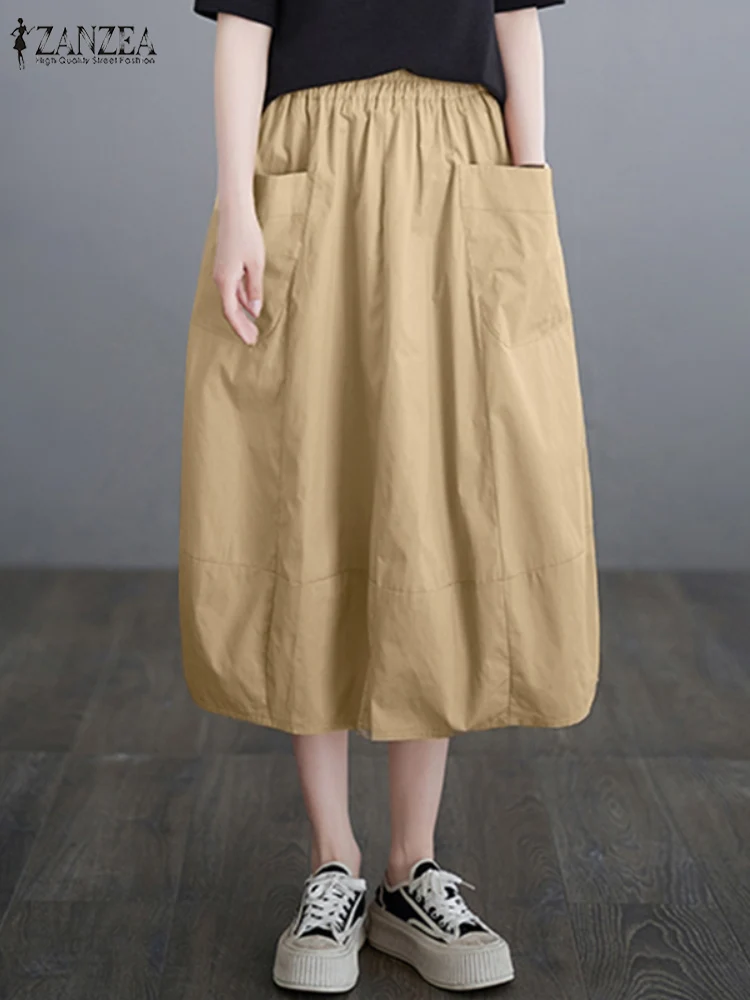 ZANZEA Women Casual Elastic Waist Baggy Skirt 2025 Summer Overskirts Elegant Solid Work Falda Saia Fashion Holiday Midi Skirt
ZANZEA Women Casual Elastic Waist Baggy Skirt 2025 Summer Overskirts Elegant Solid Work Falda Saia Fashion Holiday Midi Skirt