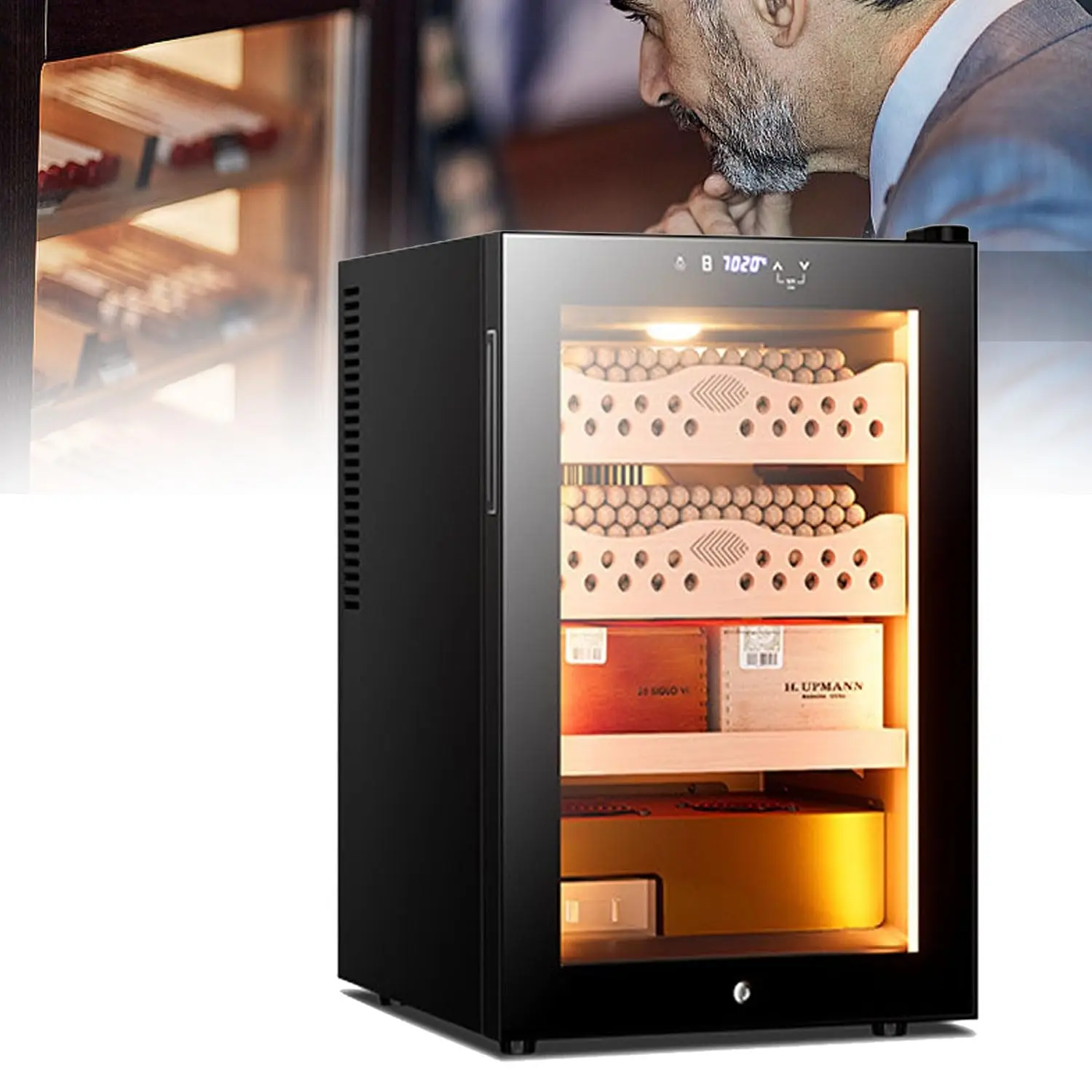 50L Cigar Humidor Cabinet, Electric Cigar Humidor, Electronic Cooler Humidor, Electric Cooling Cigar Fridge, 4 Layer, Custom
50L Cigar Humidor Cabinet, Electric Cigar Humidor, Electronic Cooler Humidor, Electric Cooling Cigar Fridge, 4 Layer, Custom