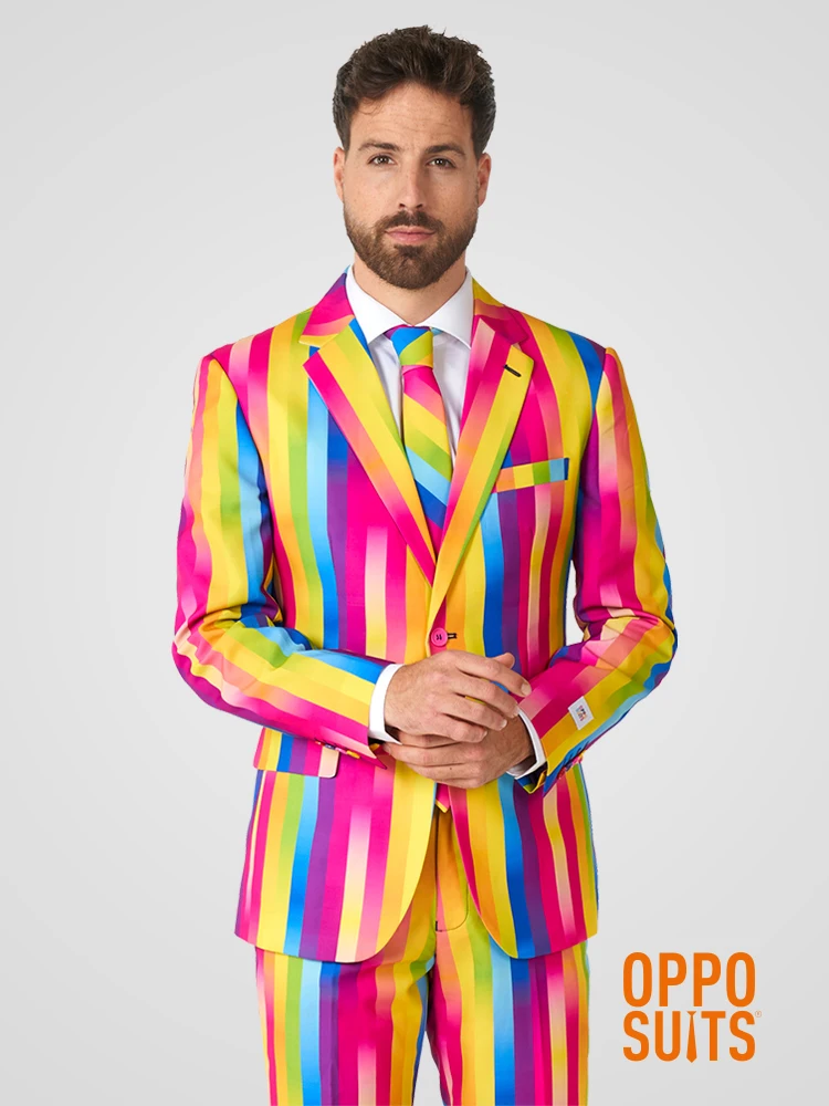 New Wedding Dress Clothes Rainbow Color Suit For Men's Fashion Personality Casual Luxury Jackets Suits Bar Male Blazers Coats
New Wedding Dress Clothes Rainbow Color Suit For Men's Fashion Personality Casual Luxury Jackets Suits Bar Male Blazers Coats
