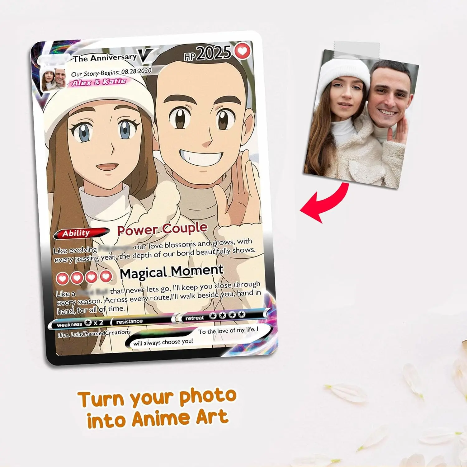 Custom Card Style Anime Photo Portrait Trading Card Gift for Pet Lovers Cards Gifts for Valentine Wedding Her for Pokemon Cards
Custom Card Style Anime Photo Portrait Trading Card Gift for Pet Lovers Cards Gifts for Valentine Wedding Her for Pokemon Cards