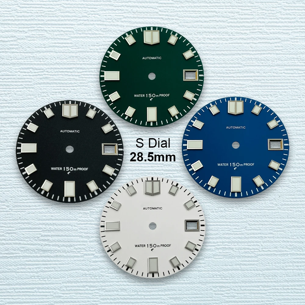 28.5mm S Logo Dial Fit NH35/NH36/4R Japanese Movement C3 Green Luminous Matte Diving High-Quality Watch Modified Accessories
28.5mm S Logo Dial Fit NH35/NH36/4R Japanese Movement C3 Green Luminous Matte Diving High-Quality Watch Modified Accessories