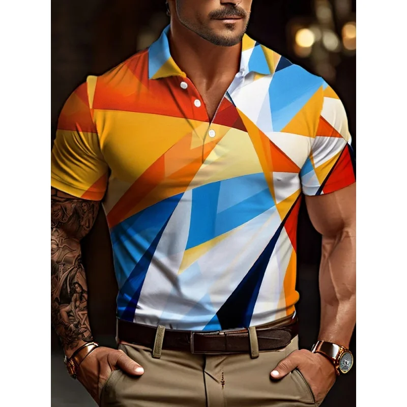 3D Printed Colorful Geometric Polo Shirt For Men 3D Print Pattern Clothes Summer Casual Lapel Tops Short Sleeve Street Tees
3D Printed Colorful Geometric Polo Shirt For Men 3D Print Pattern Clothes Summer Casual Lapel Tops Short Sleeve Street Tees