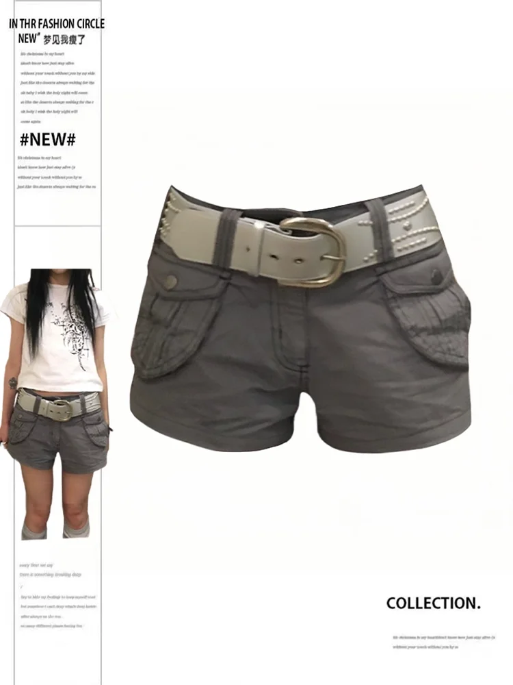 Women's Gray Shorts Cargo Pocket Y2K Sexy Harajuku Street 2000s Style Aesthetics Shorts Pants Retro Summer Clothing 2025
Women's Gray Shorts Cargo Pocket Y2K Sexy Harajuku Street 2000s Style Aesthetics Shorts Pants Retro Summer Clothing 2025