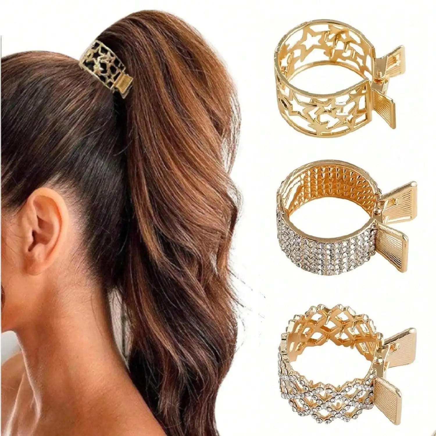 3pcs/Set Valentine's Day Gold Round Crystal Hair Clips, Can Fix High Ponytail, Non-Slip, Suitable For Daily Wear, Home, Outdoor, Commuting, Elegant Gift, Suitable For Girls To Wear To School,Festival,Party
3pcs/Set Valentine's Day Gold Round Crystal Hair Clips, Can Fix High Ponytail, Non-Slip, Suitable For Daily Wear, Home, Outdoor, Commuting, Elegant Gift, Suitable For Girls To Wear To School,Festival,Party