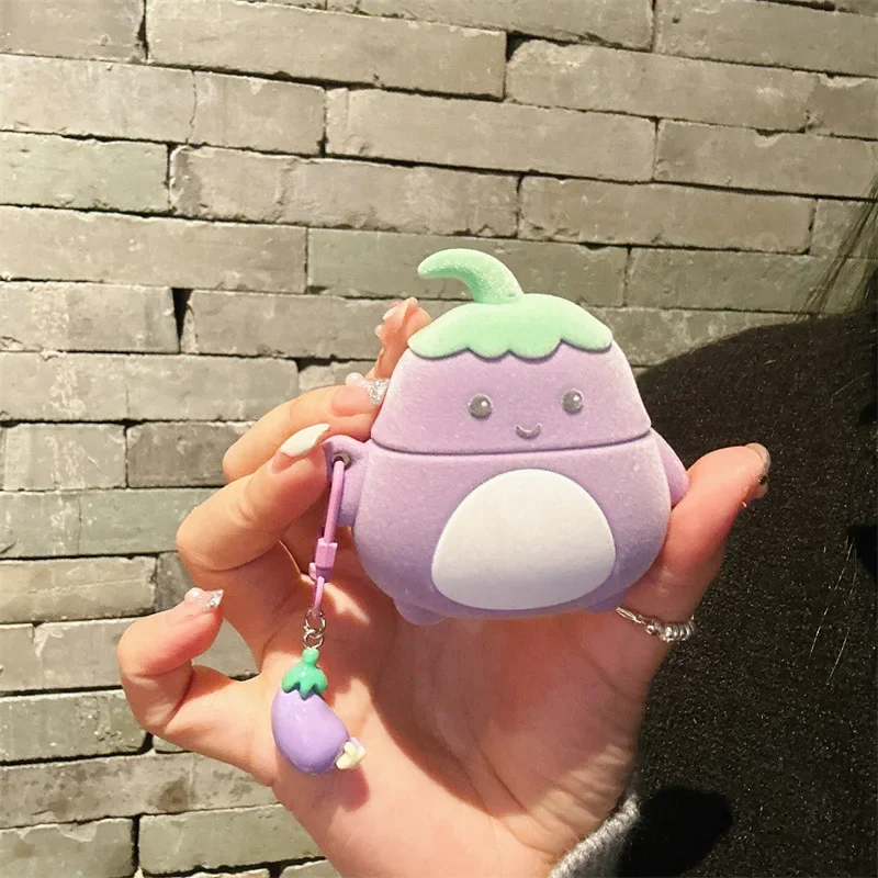 Cartoon Eggplant Flocking Case for AirPods 4 Airpod 1 2 3 Pro Pro2 Bluetooth Earbuds Charging Box Protective Earphone Case Cover
Cartoon Eggplant Flocking Case for AirPods 4 Airpod 1 2 3 Pro Pro2 Bluetooth Earbuds Charging Box Protective Earphone Case Cover