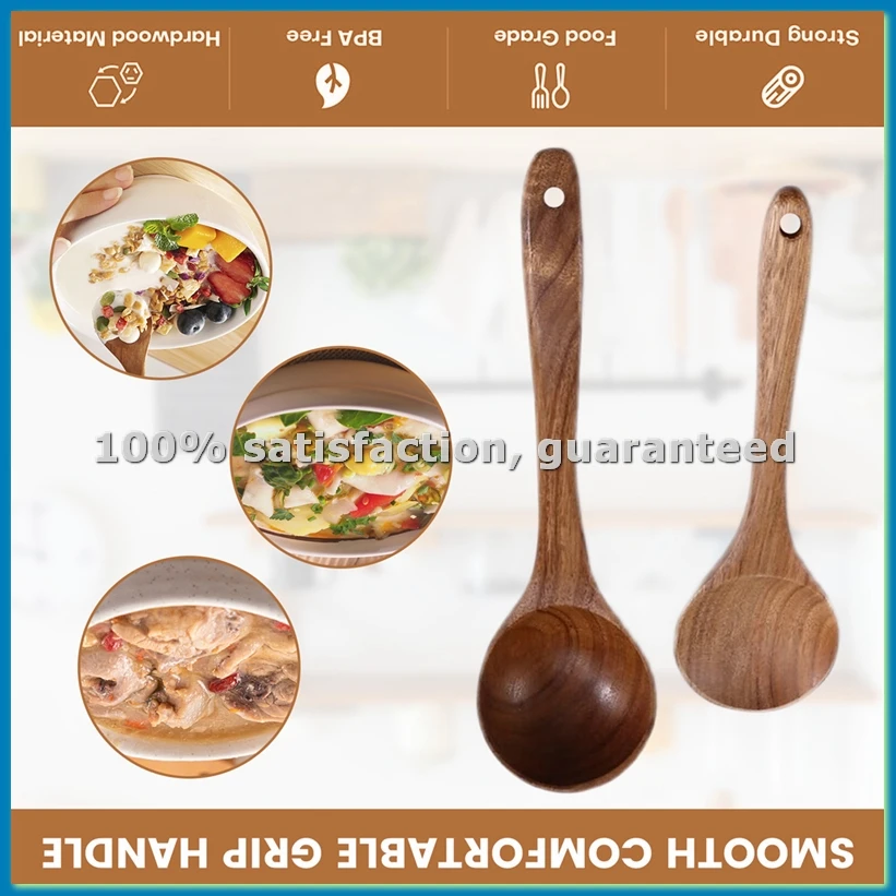 10-Piece Wooden Spoons for Cooking,Smooth Teak, Comfort Grip, & ,Easy to Clean,Teak Wooden Spoon Sets-A63M
10-Piece Wooden Spoons for Cooking,Smooth Teak, Comfort Grip, & ,Easy to Clean,Teak Wooden Spoon Sets-A63M