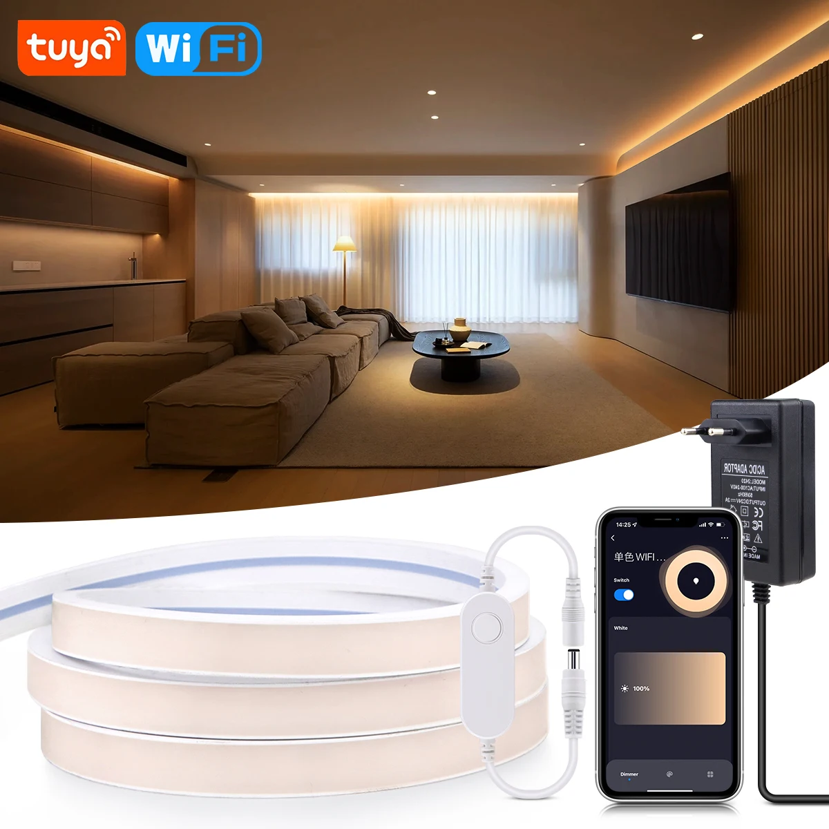 Tuya Smart WiFi APP DC 24V COB Lights Светодиодная лента Неоновая лента из силикагеля Подсветка DIY Украшение дома Работа с Alexa Google Home
Tuya Smart WiFi APP DC 24V COB Lights Светодиодная лента Неоновая лента из силикагеля Подсветка DIY Украшение дома Работа с Alexa Google Home
