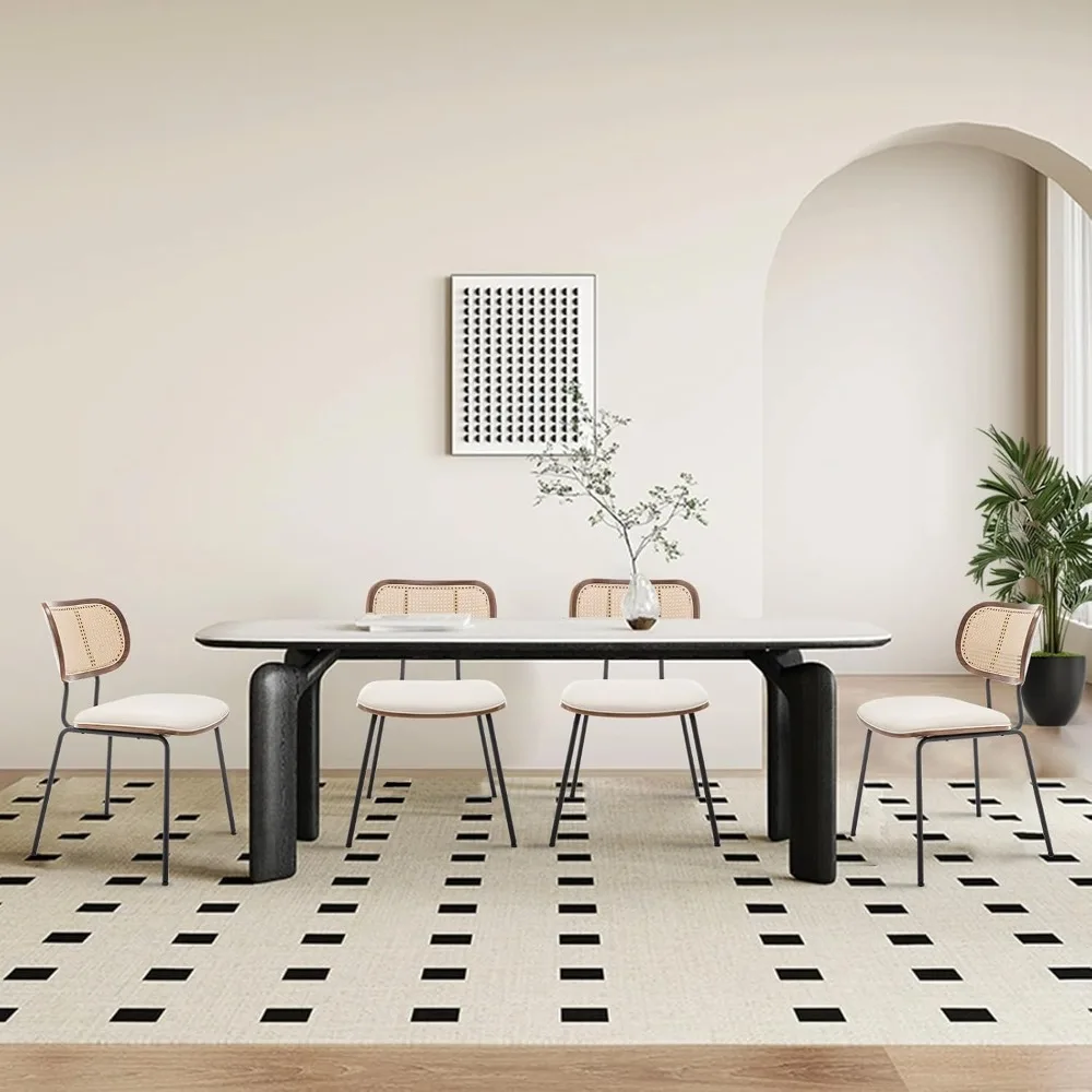 Cafe Chairs, Rattan Dining Chairs Set, Mid Century Modern Dining Chairs Cane Back for Kitchen Dining Room, 19 Inch Faux Leather
Cafe Chairs, Rattan Dining Chairs Set, Mid Century Modern Dining Chairs Cane Back for Kitchen Dining Room, 19 Inch Faux Leather