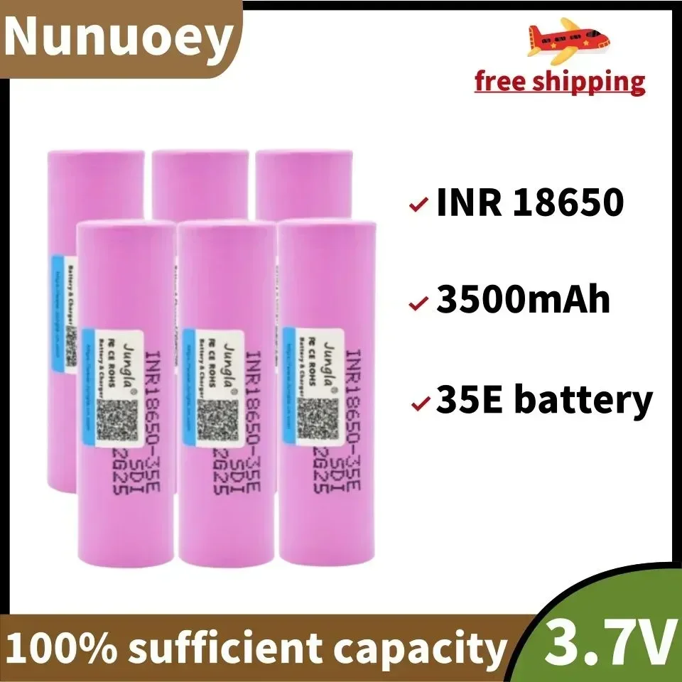 New 100% original actual capacity power 18650 35E 3.7V 3500mAh lithium-ion rechargeable battery 25A high-power electric tool
New 100% original actual capacity power 18650 35E 3.7V 3500mAh lithium-ion rechargeable battery 25A high-power electric tool