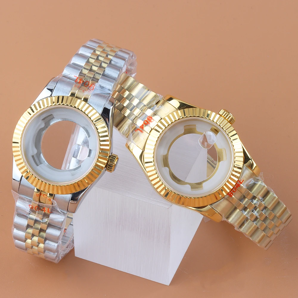 33mm NH05 Case Fluted Edge Bezel Watch Case Bracelet Stainless Steel For NH05 NH06 Movement Sapphire glass NH05 Women‘s Case
33mm NH05 Case Fluted Edge Bezel Watch Case Bracelet Stainless Steel For NH05 NH06 Movement Sapphire glass NH05 Women‘s Case