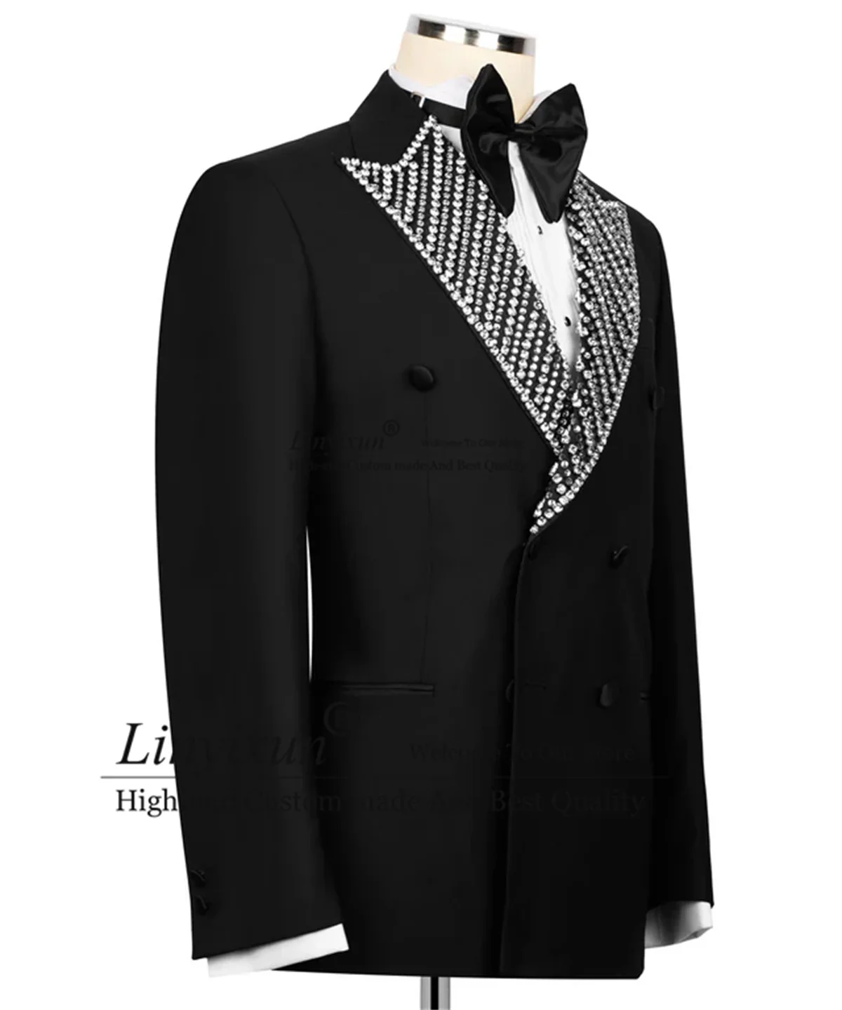 Sparkly Crystal Bead Men Suits Double Breast Wedding Groom Tuxedos 2 Pieces Sets Male Prom Blazers Customized trajes para hombre
Sparkly Crystal Bead Men Suits Double Breast Wedding Groom Tuxedos 2 Pieces Sets Male Prom Blazers Customized trajes para hombre
